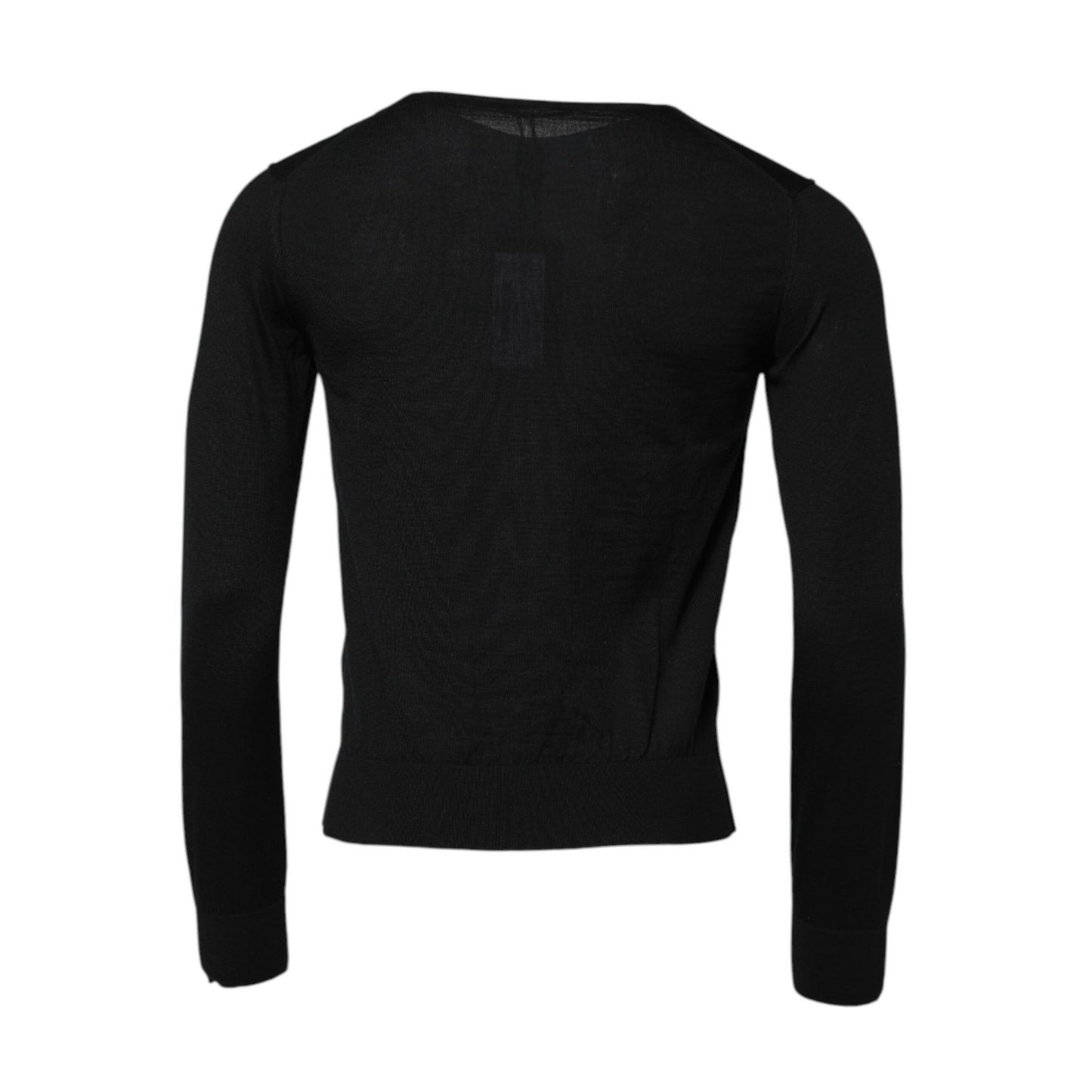 Dolce & Gabbana Black Cashmere Crew Neck Long Sleeves T-shirt