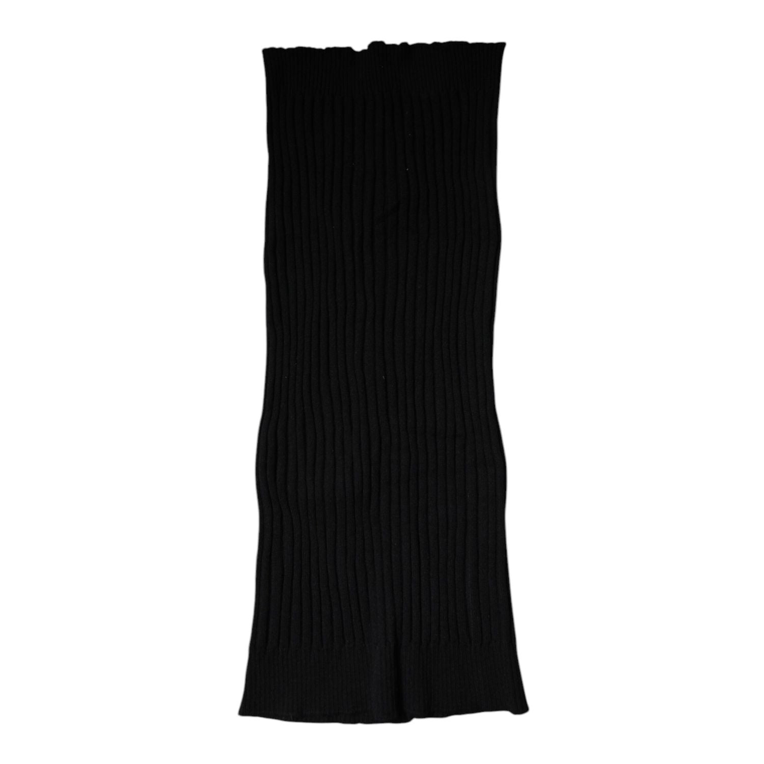 Dolce & Gabbana Black Cashmere Knitted Neck Warmer Foulard Scarf