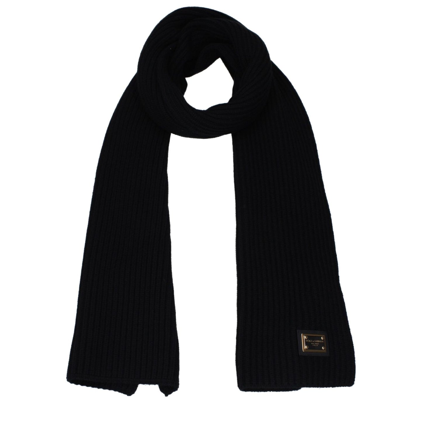 Dolce & Gabbana Black Cashmere Scarf
