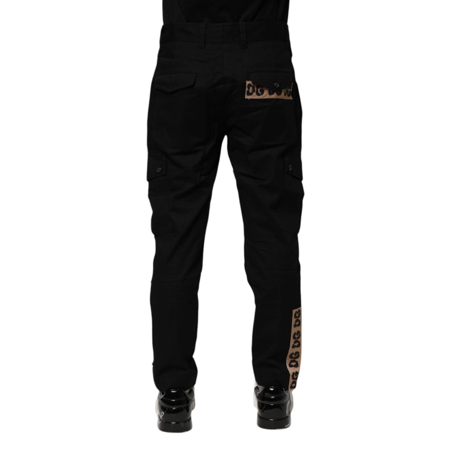 Dolce & Gabbana Black Cotton Cargo Casual Pants
