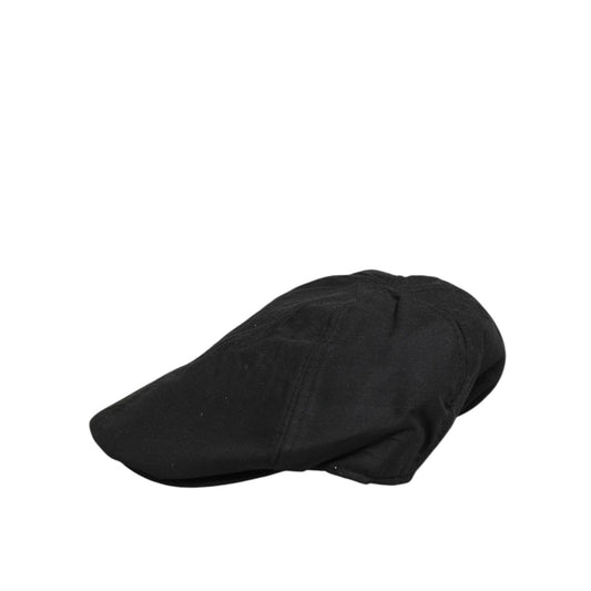 Dolce & Gabbana Black Cotton DG Logo Newsboy Cloth Capello Hat Dolce & Gabbana
