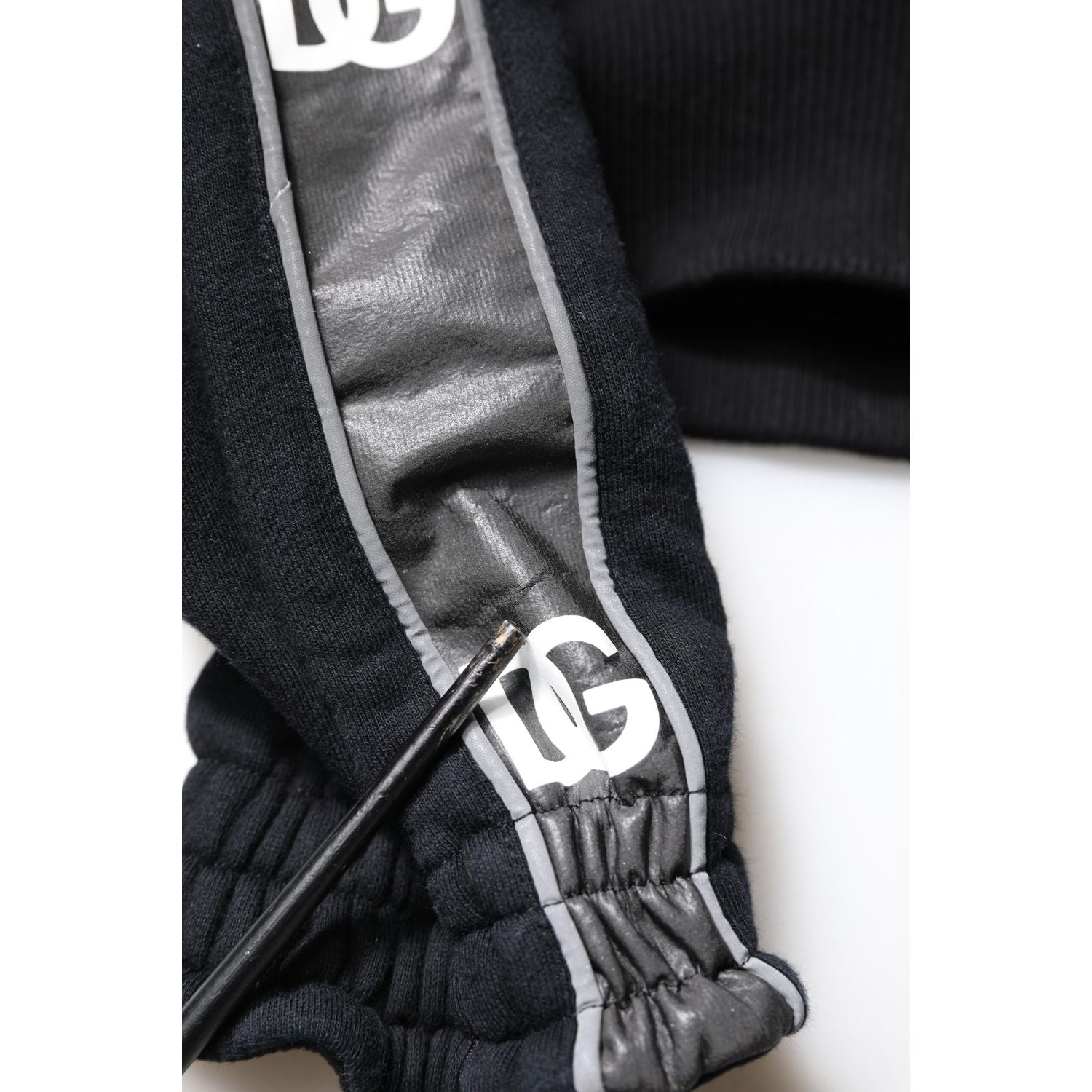 Dolce & Gabbana Black Cotton Logo Hooded Sweatshirt Sweater