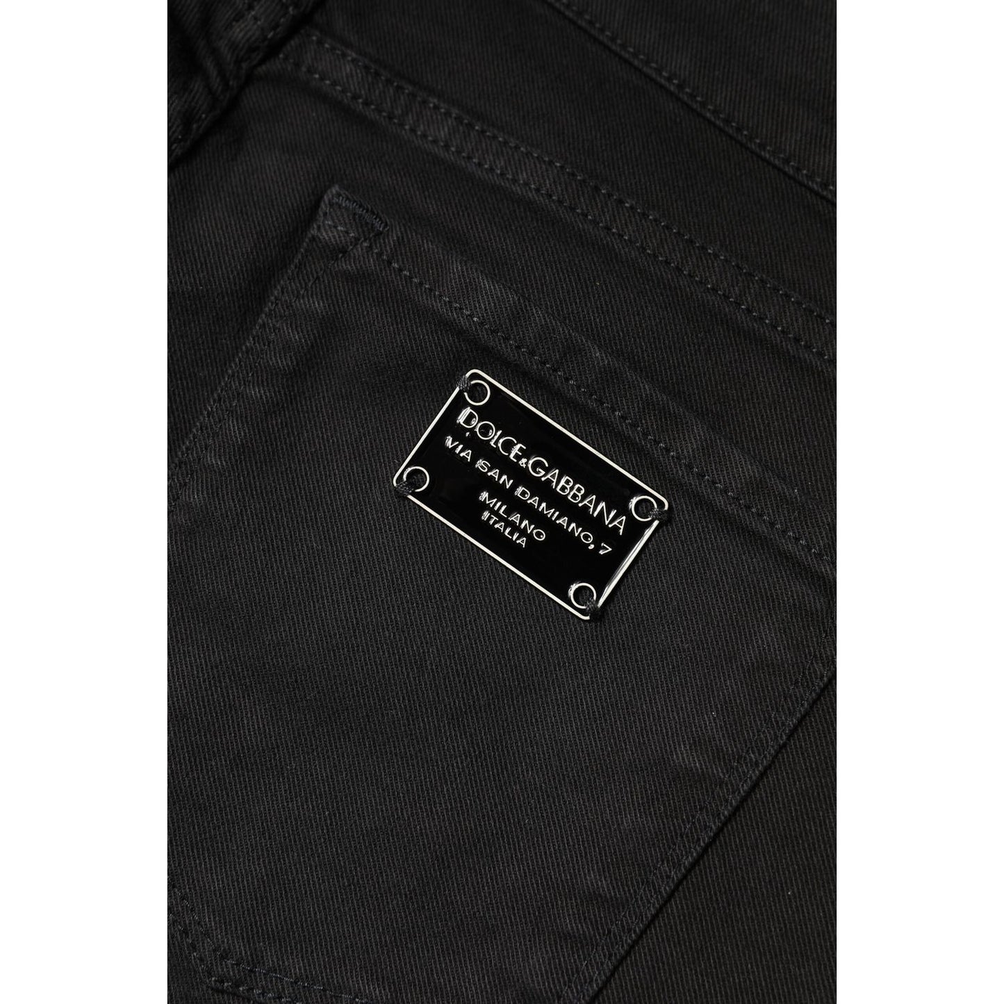 Dolce & Gabbana Black Cotton Mid Waisted Skinny Denim Jeans