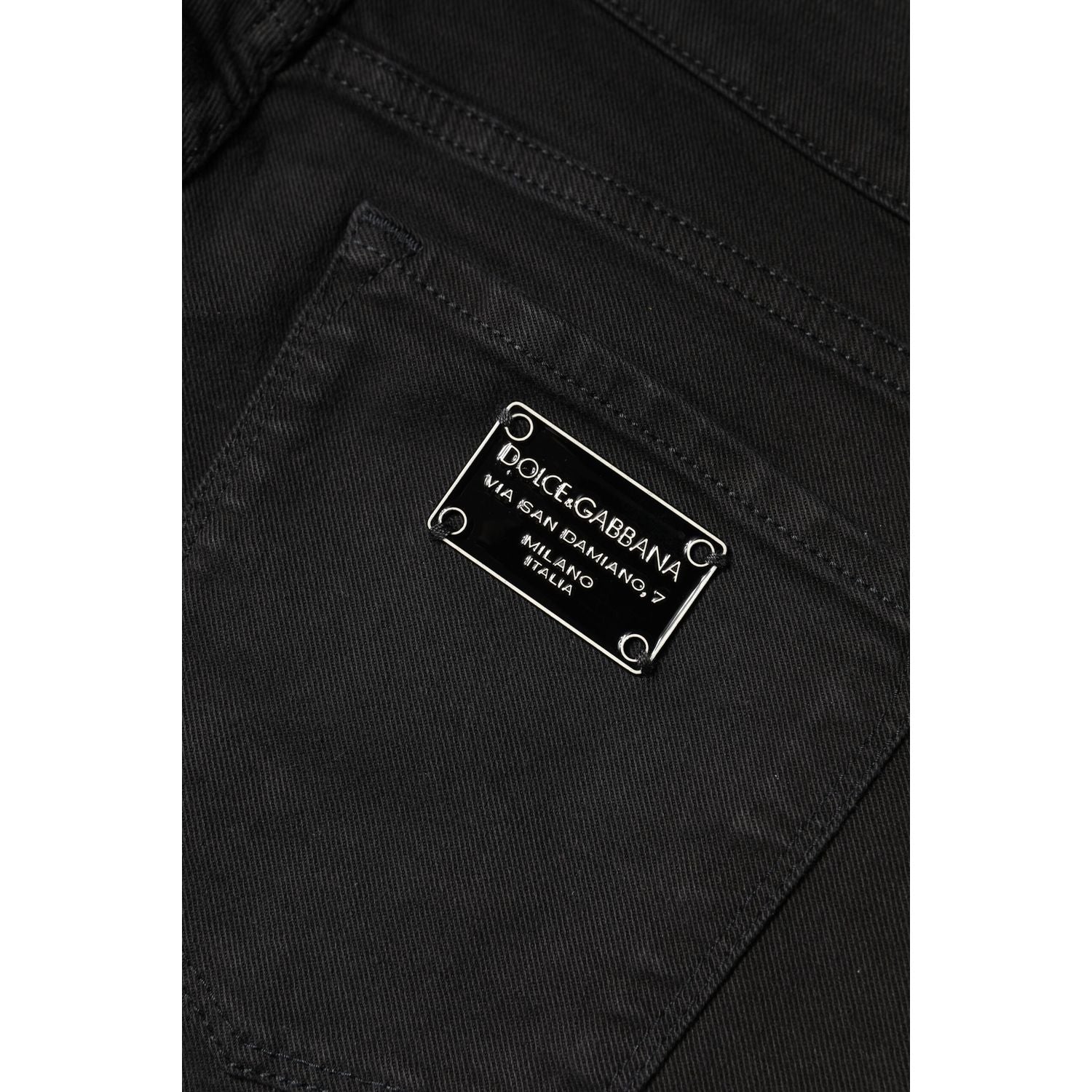 Dolce & Gabbana Black Cotton Mid Waisted Skinny Denim Jeans