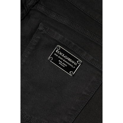 Dolce & Gabbana Black Cotton Mid Waisted Skinny Denim Jeans