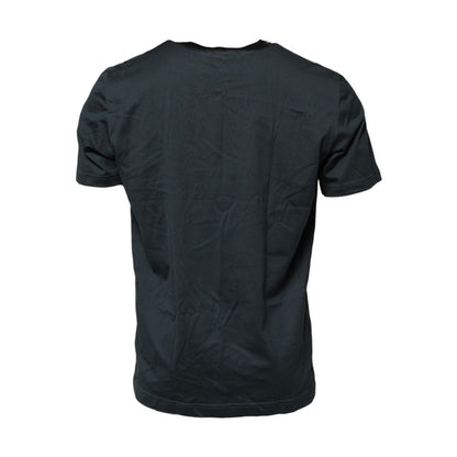 Dolce & Gabbana Black Cotton Printed Short Sleeves T-shirt