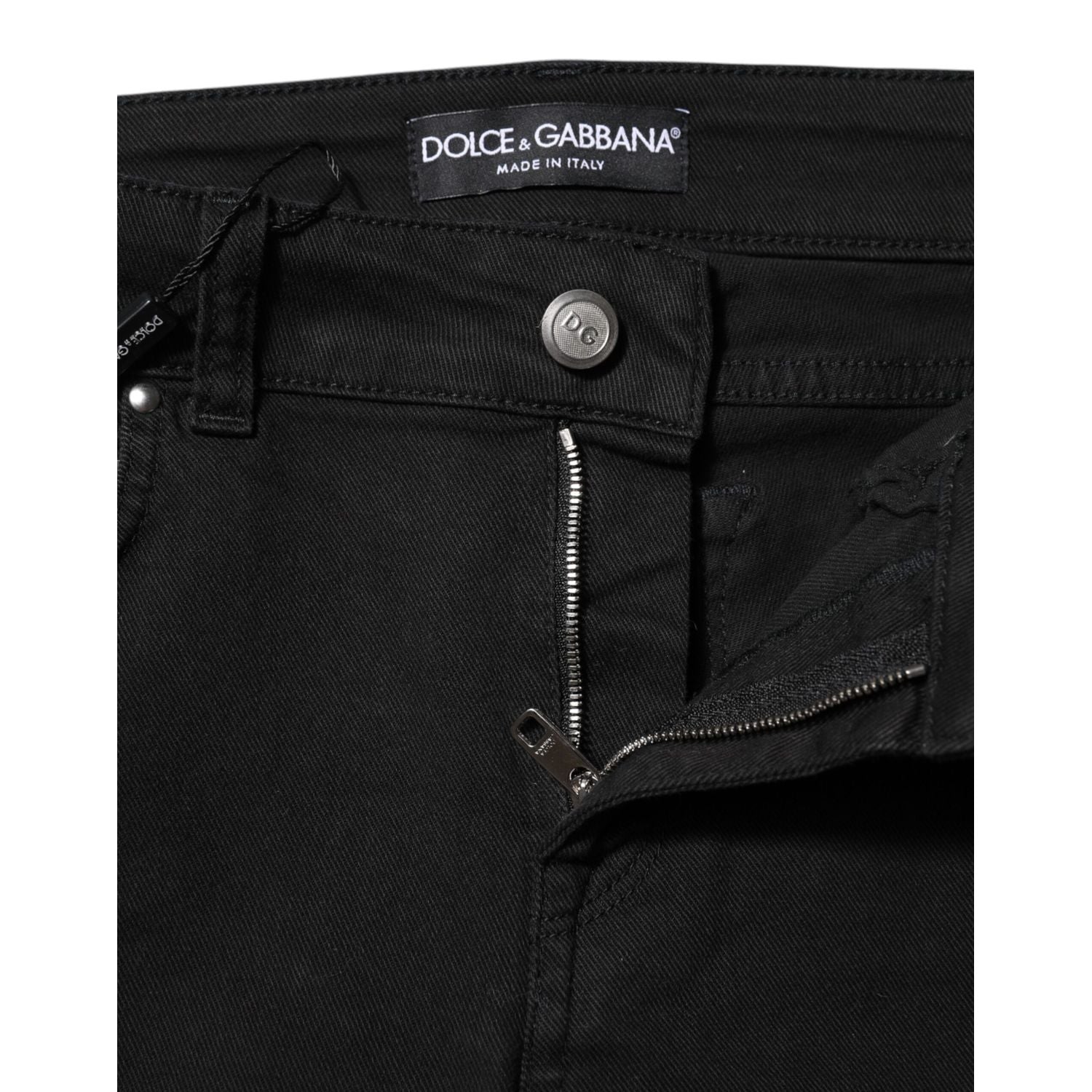 Dolce & Gabbana Black Cotton Stretch Slim Fit Denim Jeans