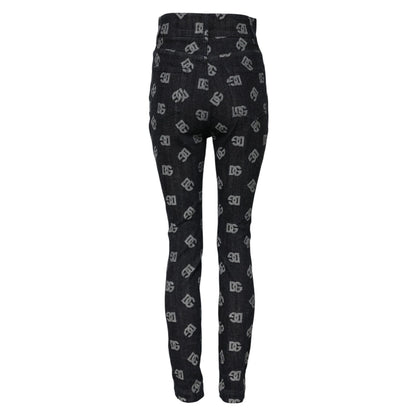 Dolce & Gabbana Black DG Logo High Waist Skinny Denim Jeans