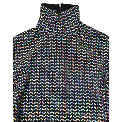 Dolce & Gabbana Black Embellished Nylon Bodycon Mini Dress