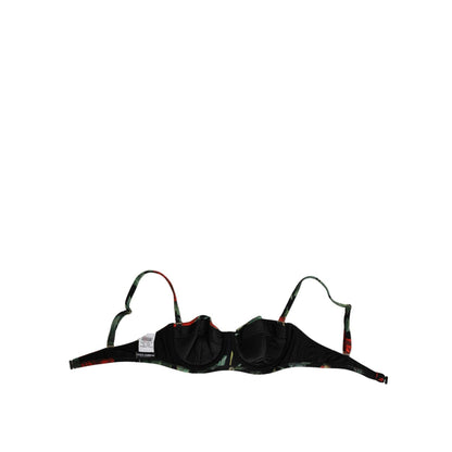 Dolce & Gabbana Black Floral Nylon Padded Balconnet Bra Underwear