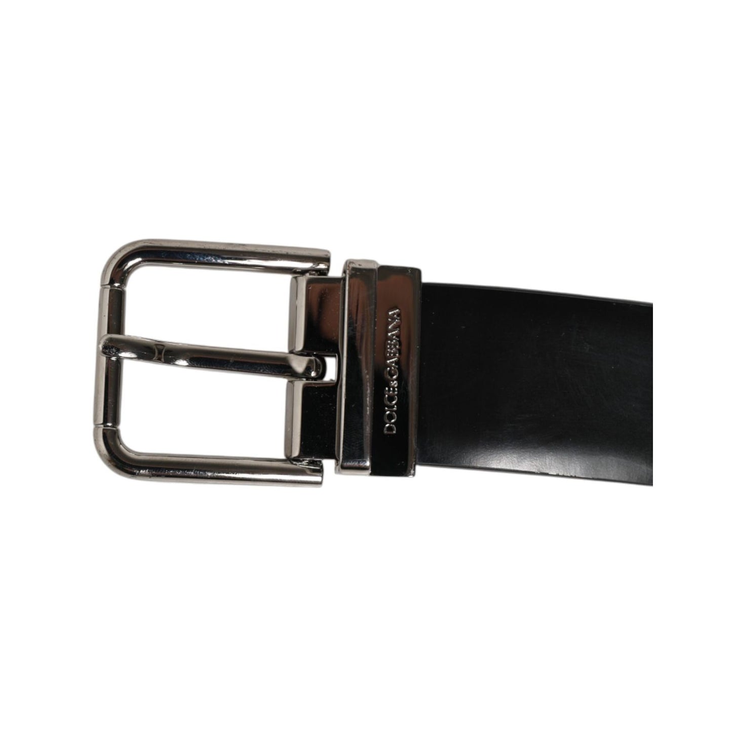 Dolce & Gabbana Black Leather Classic Metal Buckle Men Belt Dolce & Gabbana