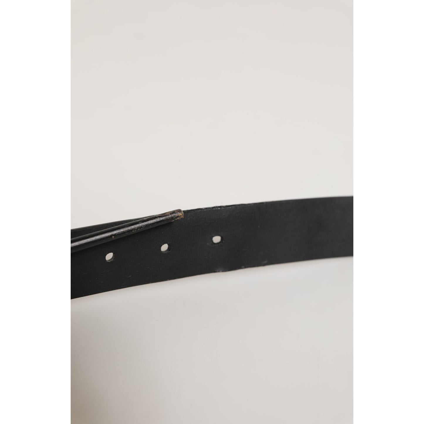 Dolce & Gabbana Black Leather Classic Metal Buckle Men Belt Dolce & Gabbana