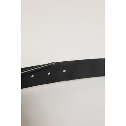 Dolce & Gabbana Black Leather Classic Metal Buckle Men Belt Dolce & Gabbana