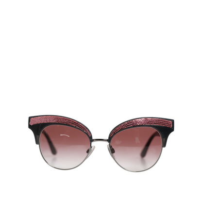 Dolce & Gabbana Black Pink Mirrored Cat Eye DG6109 Sequined Sunglasses