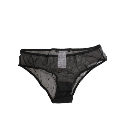 Dolce & Gabbana Black Sheer Mesh Lace Bikini Briefs Underwear