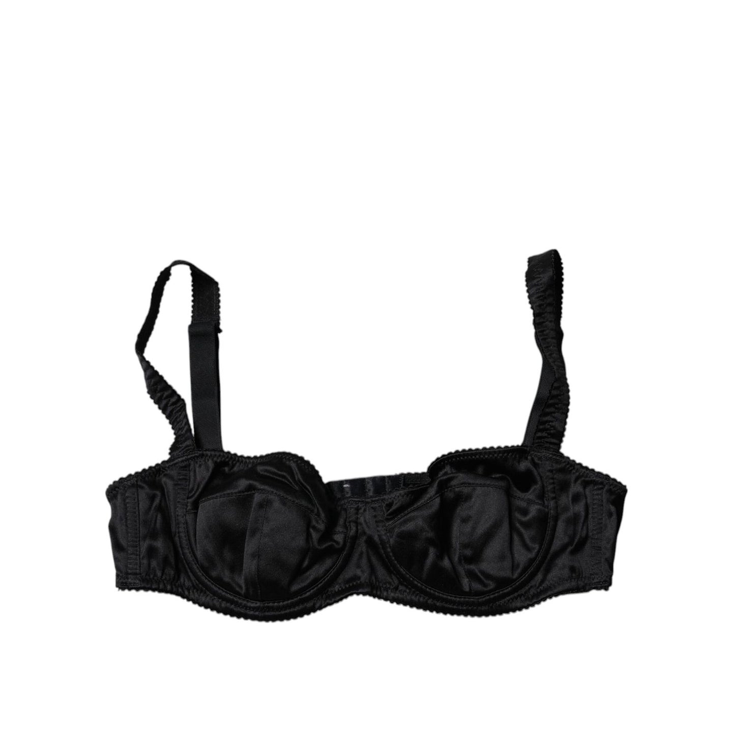 Dolce & Gabbana Black Silk Stretch Balconette Brassiere Underwear
