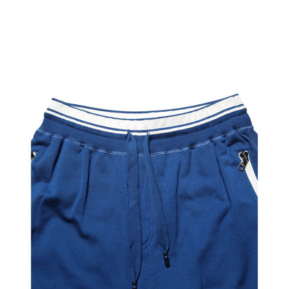 Dolce & Gabbana Blue Cotton Blend Bermuda Sweatpants Shorts