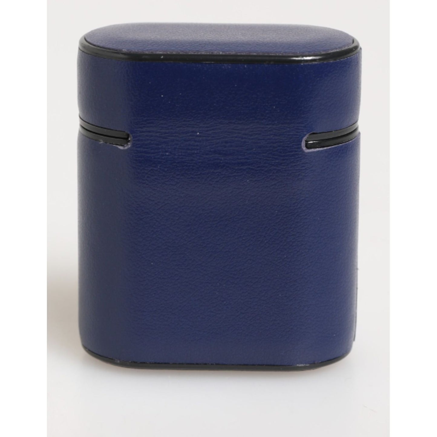 Dolce & Gabbana Blue Leather Logo Print Flip Holder Men Airpods Case