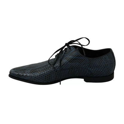 Dolce & Gabbana Blue Python Leather Snakeskin Shoes