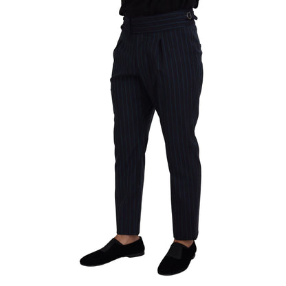 Dolce & Gabbana Blue Striped Men Formal Pants