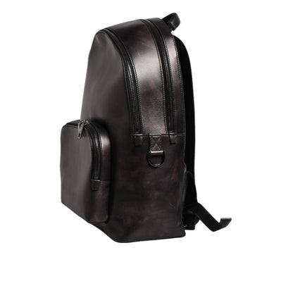 Dolce & Gabbana Bronze Leather School Travel Backpack Bag