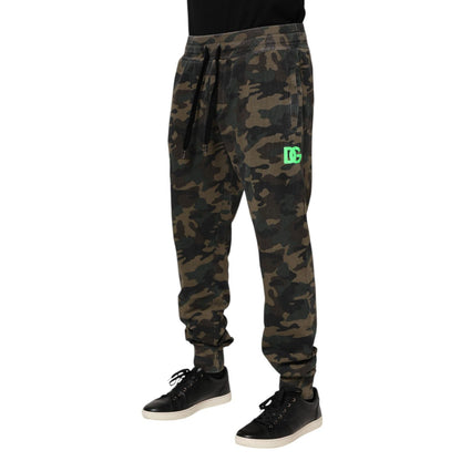 Dolce & Gabbana Brown Camouflage Cotton Men Jogger Pants