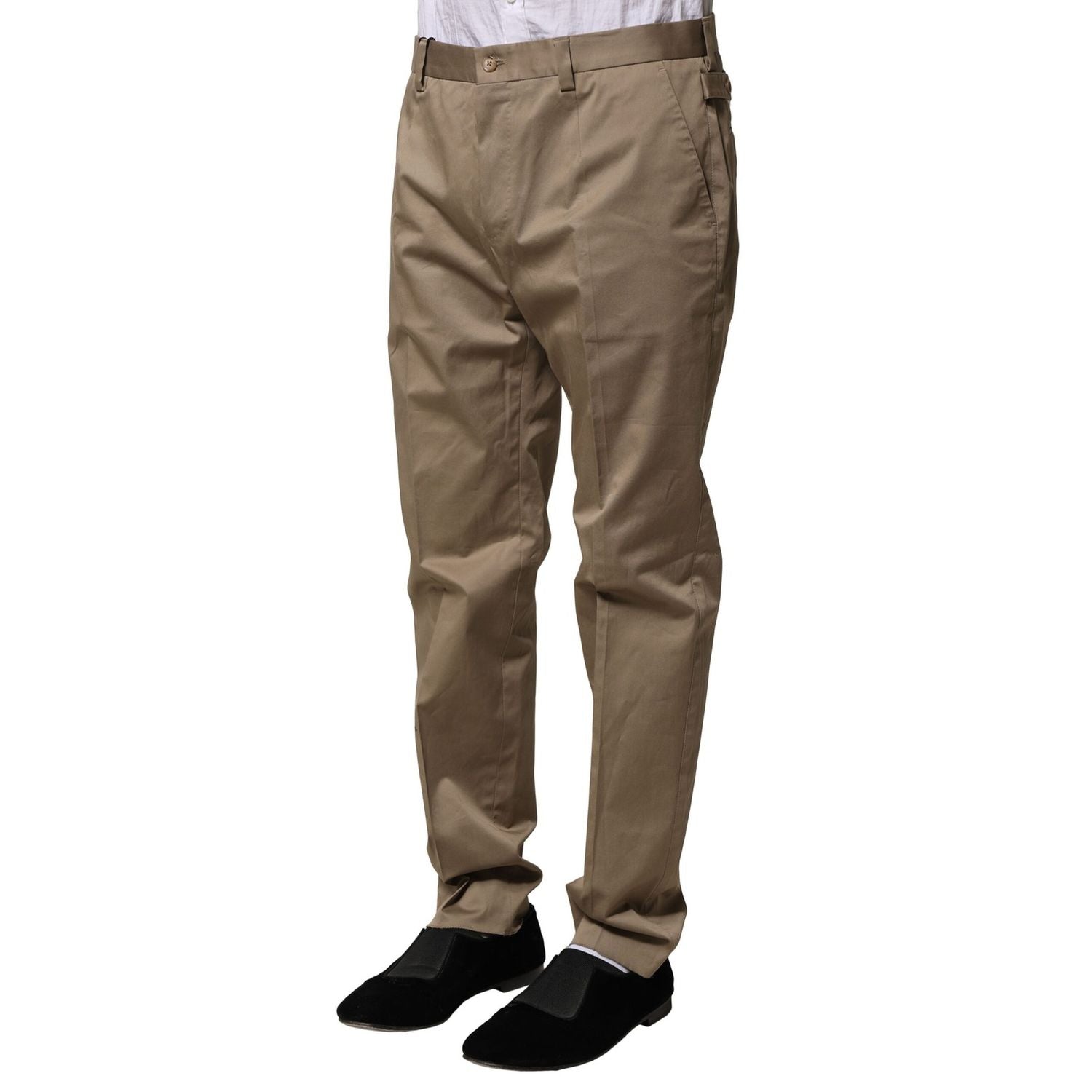 Dolce & Gabbana Brown Cotton Tapered Men Formal Pants