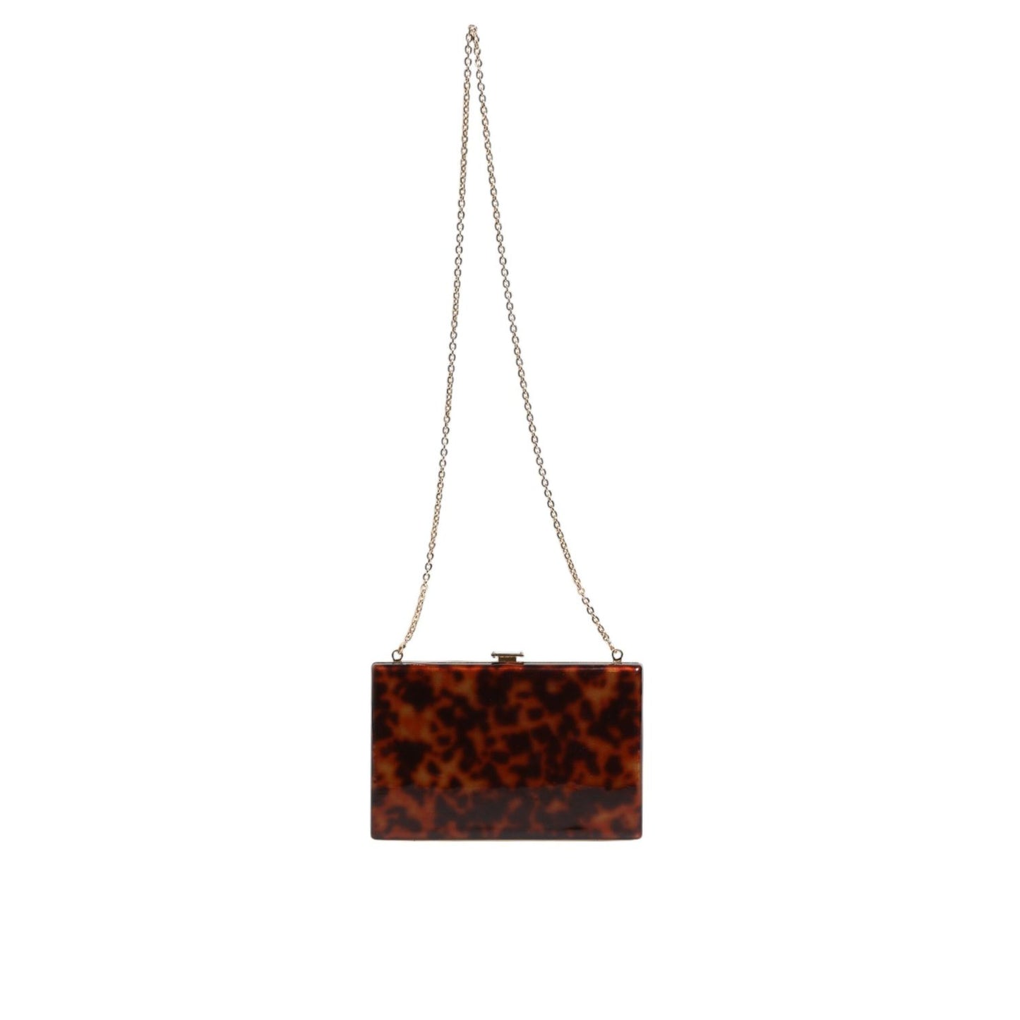 Dolce & Gabbana Brown Leather Clutch Evening Crossbody Bag