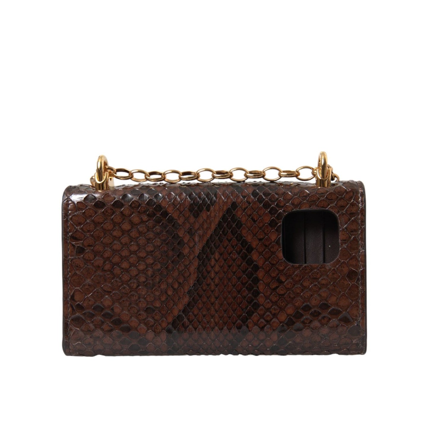 Dolce & Gabbana Brown Python Leather DG Girls Crossbody Phone Bag