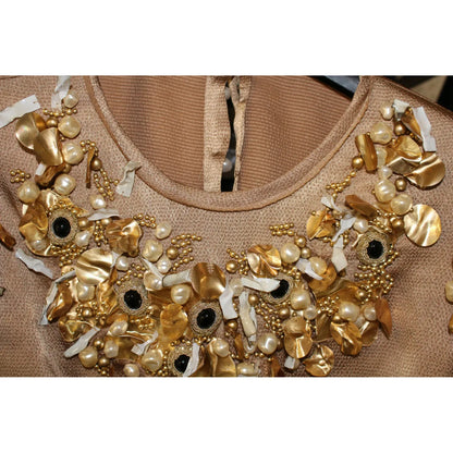 Dolce & Gabbana Gold SPECIAL Piece Runway Crystal Blouse