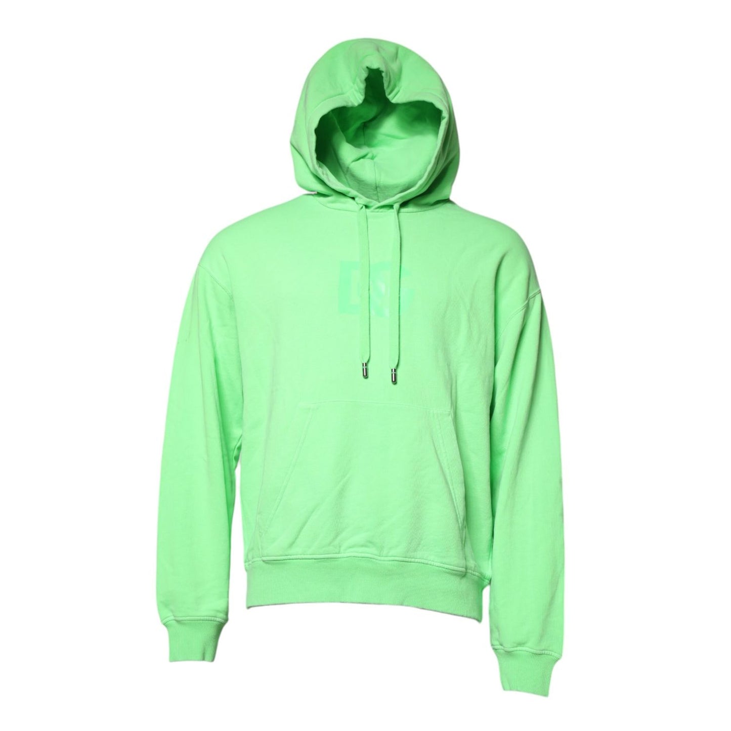 Dolce & Gabbana Green Cotton DG Logo Print Hooded Sweater