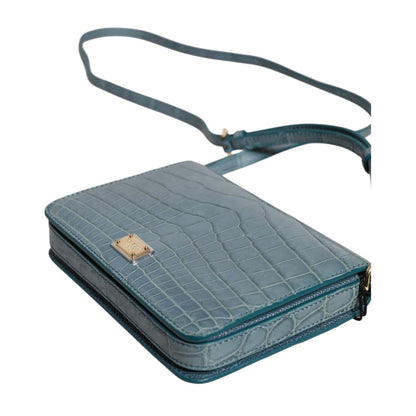 Dolce & Gabbana Green Exotic Leather DG Plaque Crossbody Mini Bag