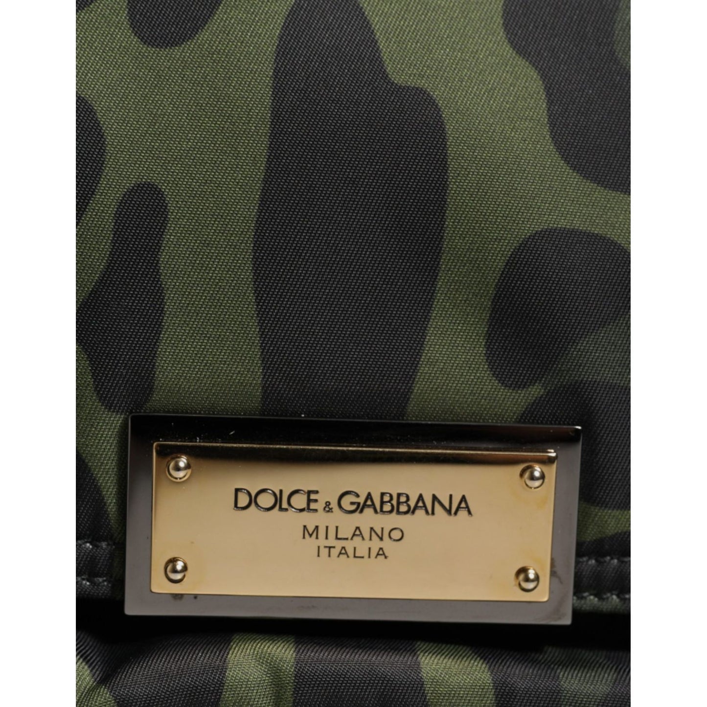 Dolce & Gabbana Green Nylon Leopard Print Shell Messenger Crossbody Bag