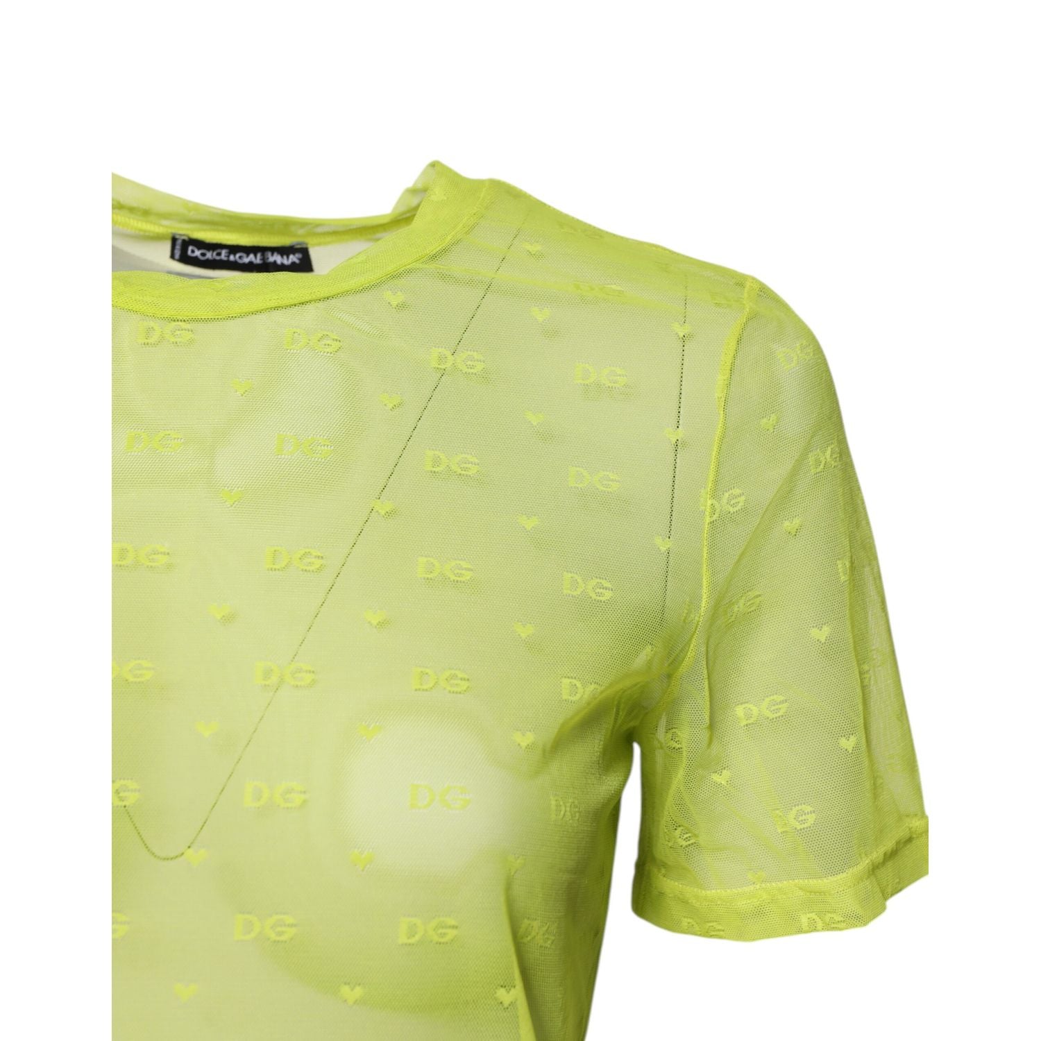 Dolce & Gabbana Green Nylon See Through Women Short Sleeves Top