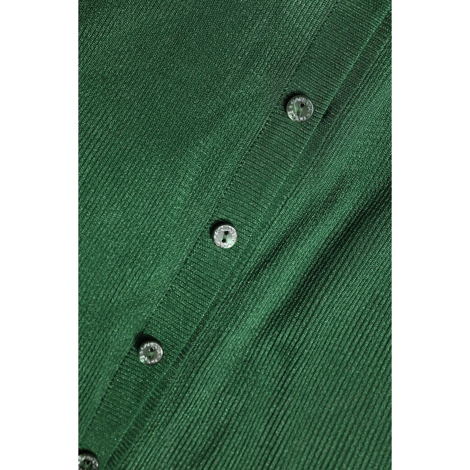 Dolce & Gabbana Green Polyester Long Sleeves Cardigan Sweater