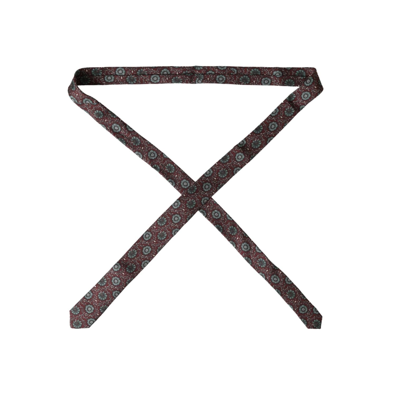 Dolce & Gabbana Maroon Floral 100% Silk Adjustable Men Tie