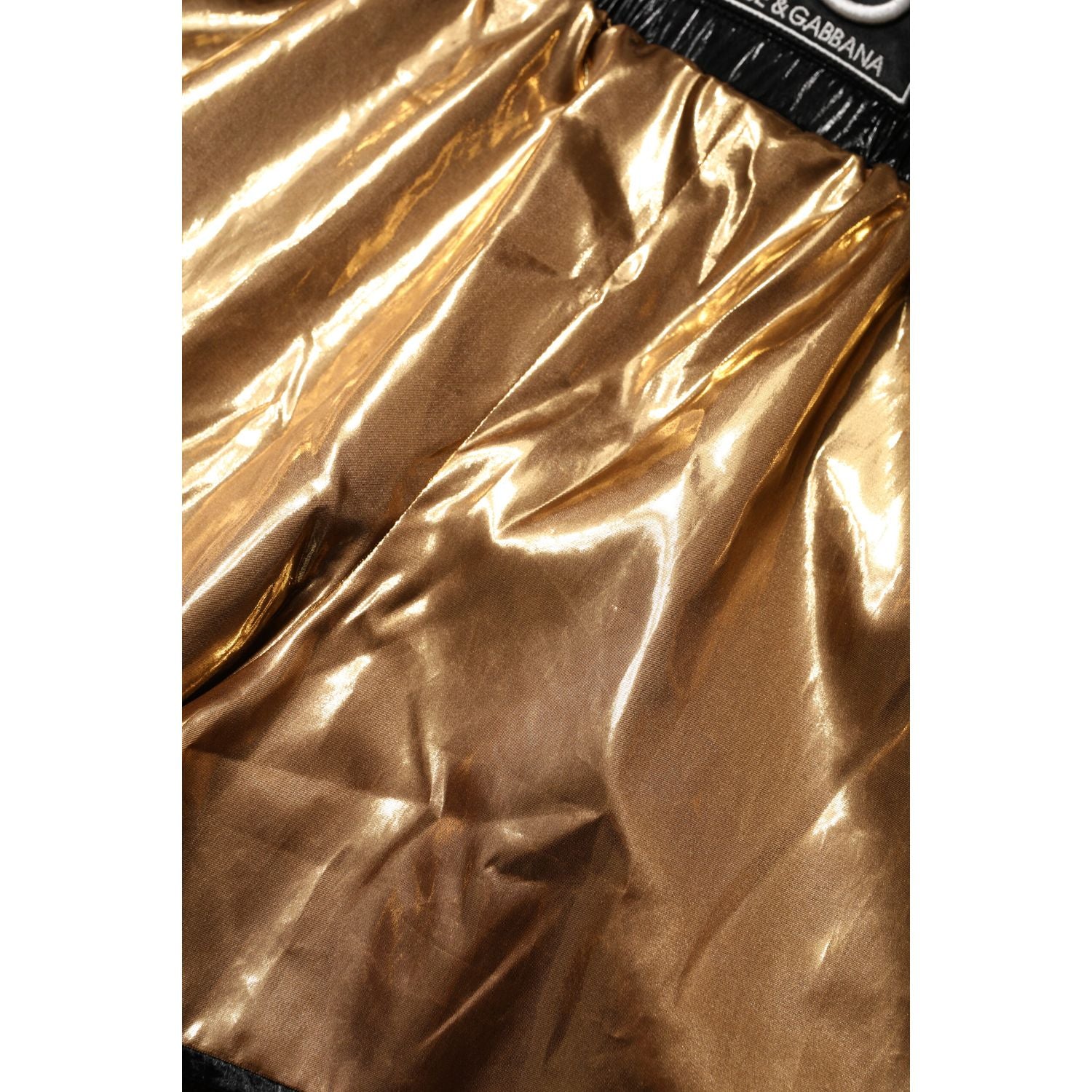 Dolce & Gabbana Metallic Gold High Waist Women Hotpants Short
