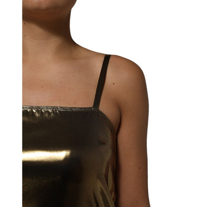 Dolce & Gabbana Metallic Gold Sleeveless A-line Mini Dress