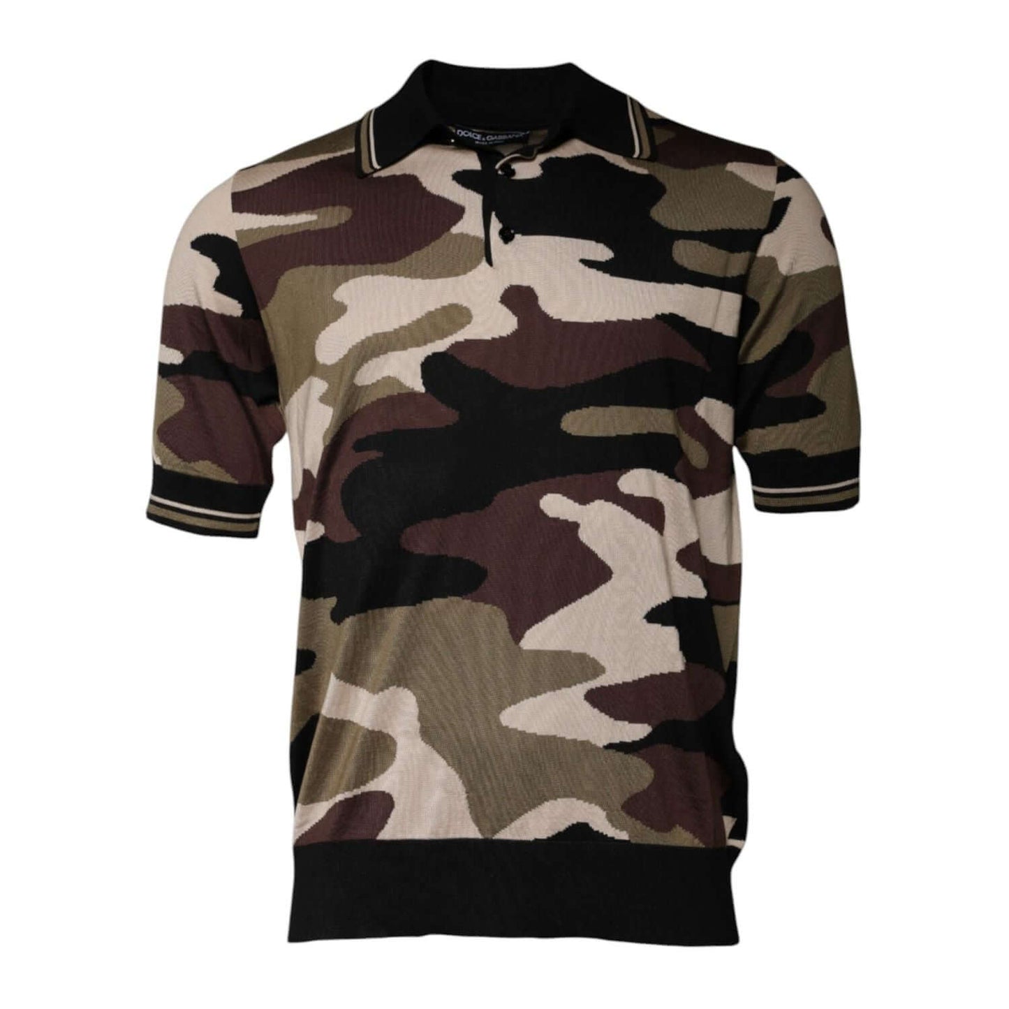 Dolce & Gabbana Multicolor Camouflage Collared Polo T-shirt