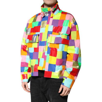 Dolce & Gabbana Multicolor Cotton Full Zip Men Biker Jacket