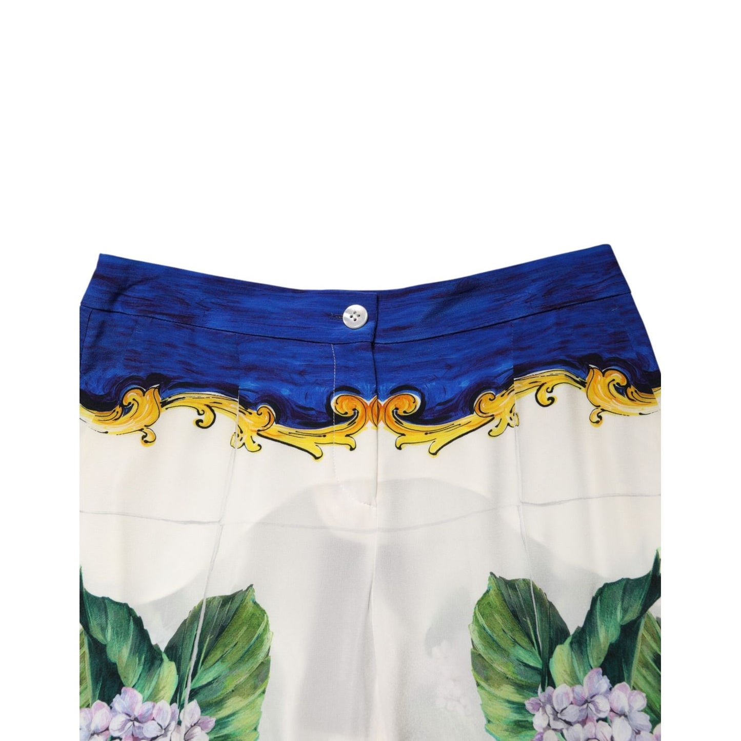 Dolce & Gabbana Multicolor Floral Pattern Straight Leg Pants