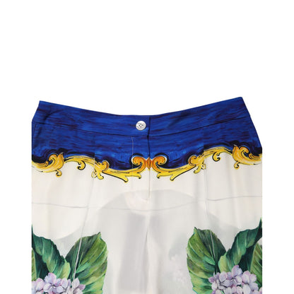 Dolce & Gabbana Multicolor Floral Pattern Straight Leg Pants