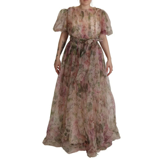 Dolce & Gabbana Multicolor Floral Print Long Maxi Gown Dress 100% Nylon,1728,67345645728,Clothing,Cocktail - Dresses - Clothing,Dolce & Gabbana,Dresses - Clothing,Dresses - Women - Clothing,IT40|S,Long - Dresses - Clothing,Multicolor,Pattern - Dresses - C