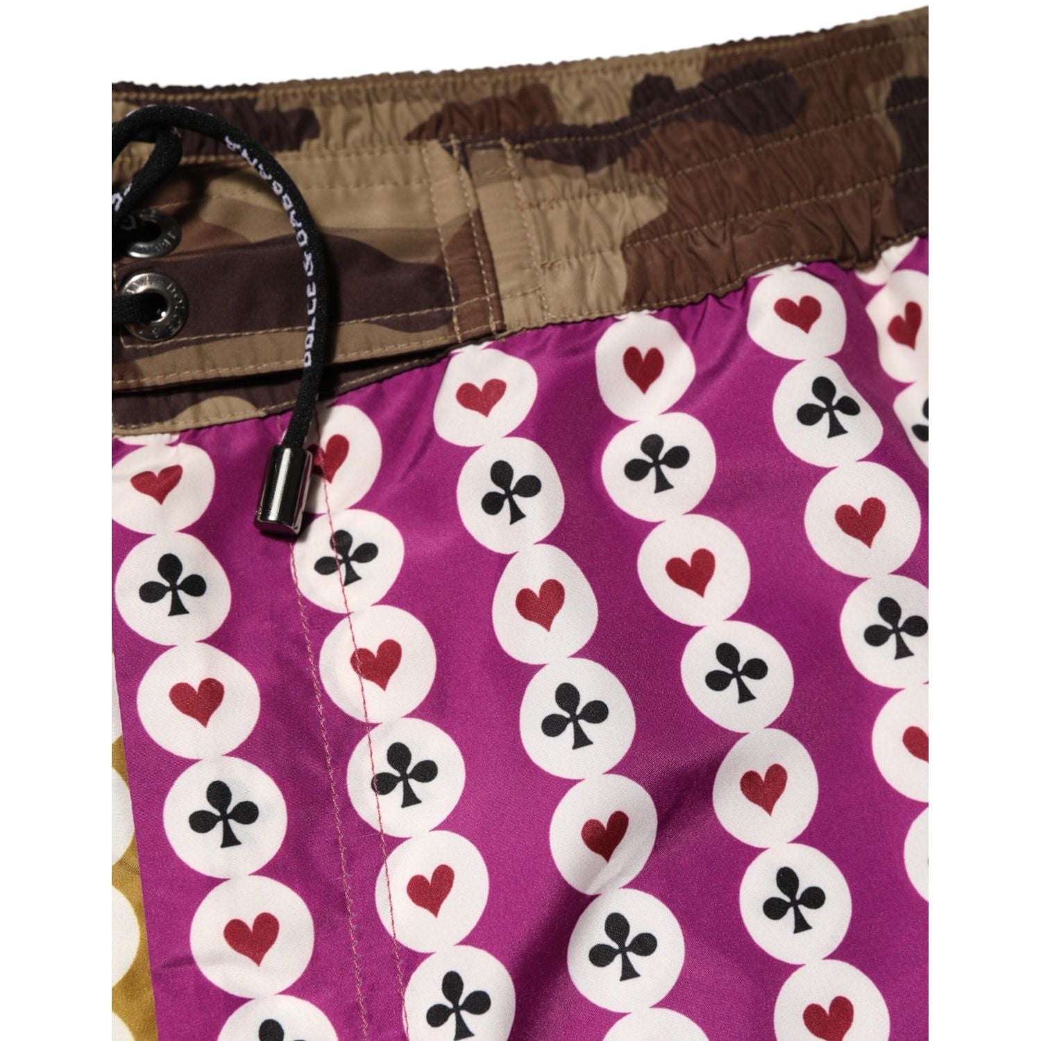 Dolce & Gabbana Multicolor Playing Card Camouflage Shorts Swimwear
