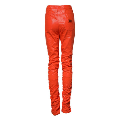 Dolce & Gabbana Orange Cotton High Waisted Denim Jeans
