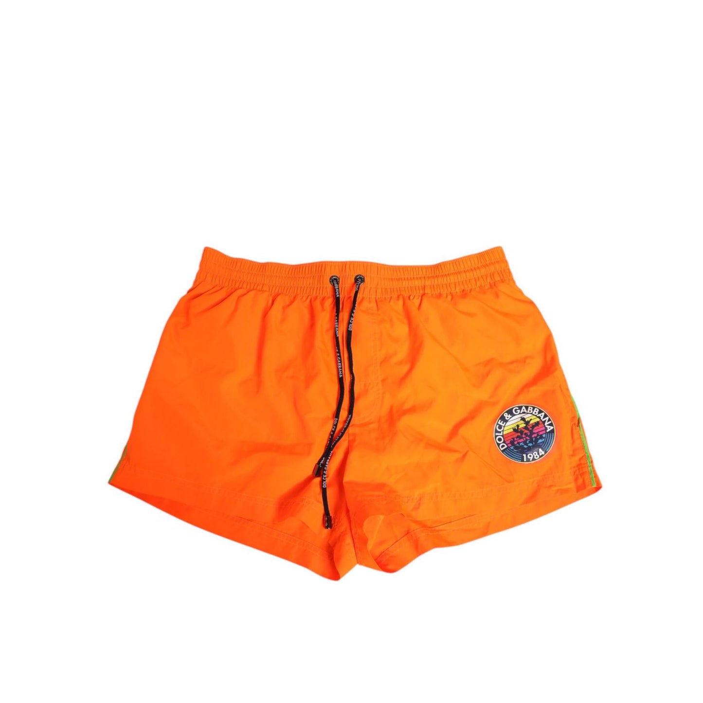 Dolce & Gabbana Orange Polyester Beachwear Men Shorts Swimwear