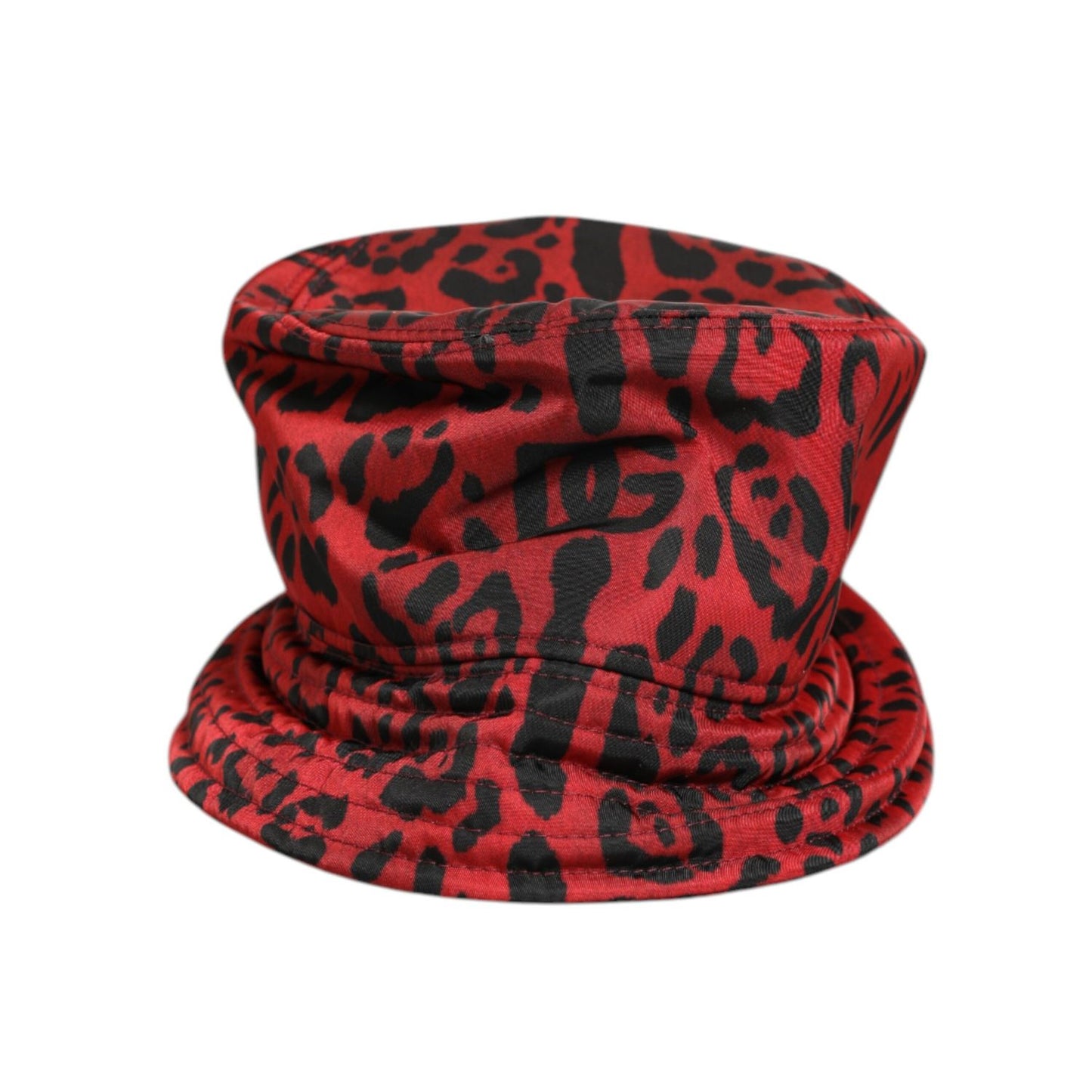 Dolce & Gabbana Red Black Nylon Leopard Print Bucket Men Cap Hat