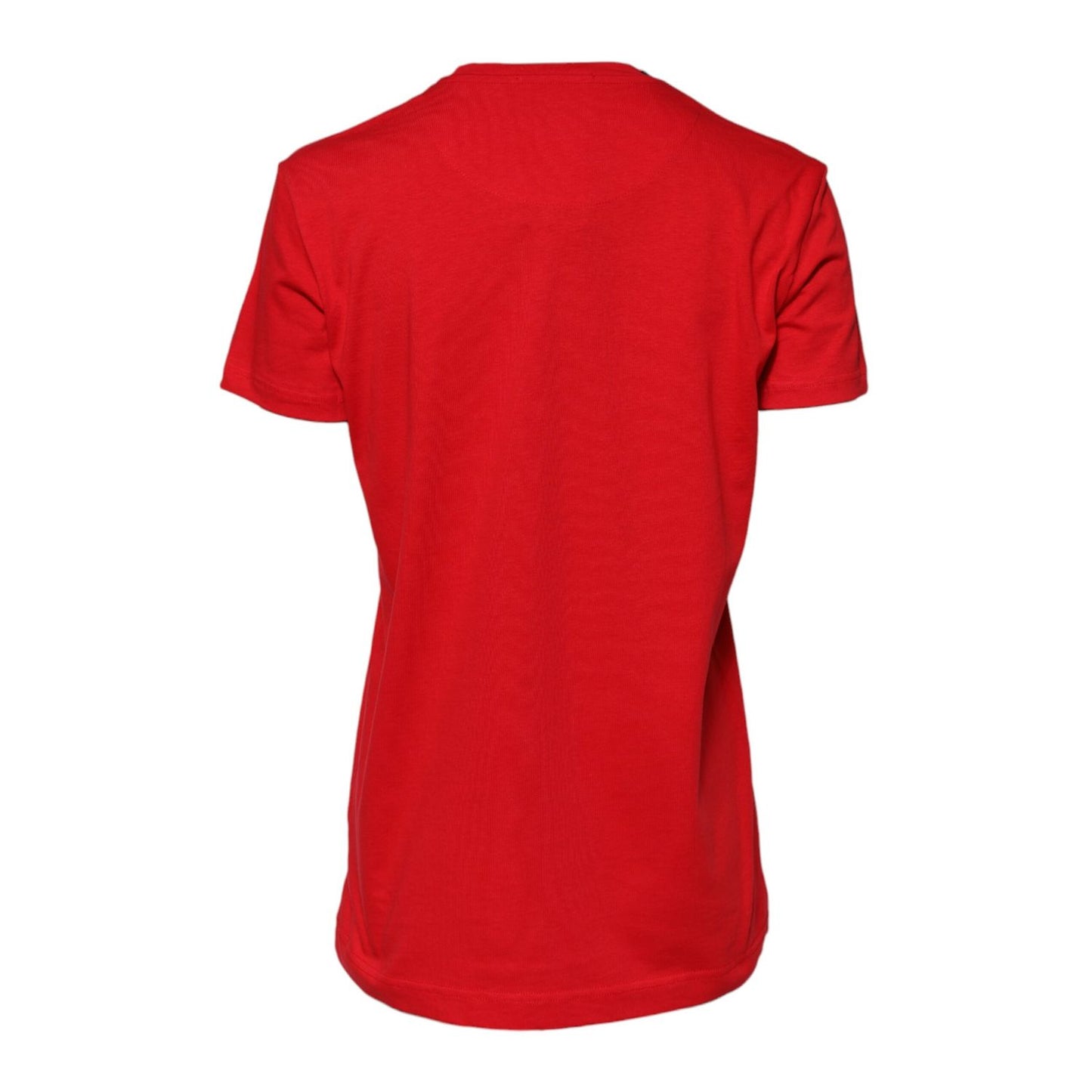 Dolce & Gabbana Red Cotton Crew Neck Short Sleeves Top T-shirt