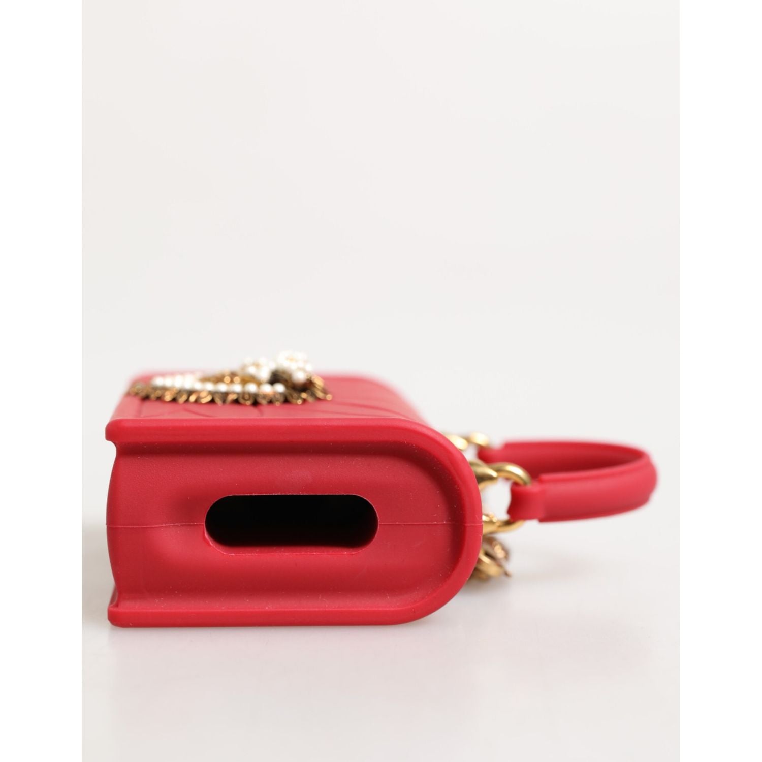 Dolce & Gabbana Red Silicone Devotion Heart Cover Bag Women Airpods Case