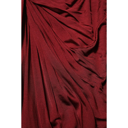 Dolce & Gabbana Red Viscose Fitted One Shoulder Midi Dress